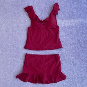 Beachsissi two piece swim suit tankini and skirt bottom